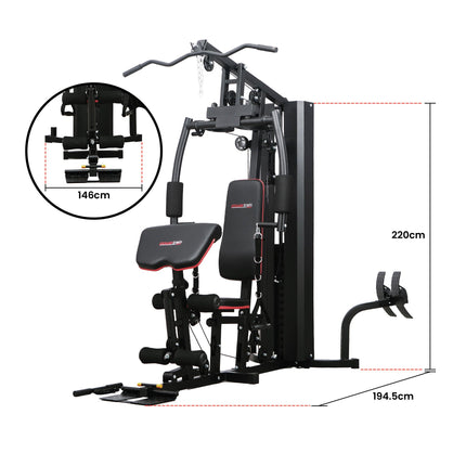 Powertrain Jx-89 Multi Station Home Gym 68kg Weight Cable Machine.