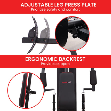 Powertrain Jx-89 Multi Station Home Gym 68kg Weight Cable Machine.