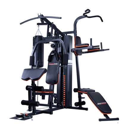 Powertrain Multi Station Home Gym 150lbs Weights Punching Bag.