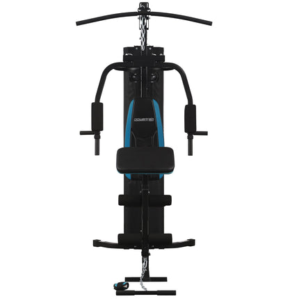 Powertrain JX-300 Multi Station Home Gym 44kg Weight Stack Cable Machine, Curl Pad Leg Extension and Pull-down Bar.