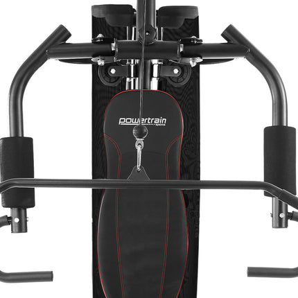 Powertrain Multi Station Home Gym With 68kg Weights Preacher Curl Pad.