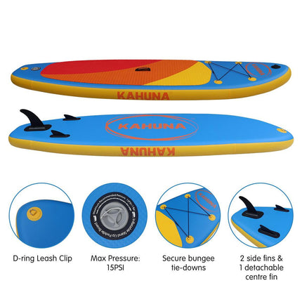 Kahuna Hana Inflatable Stand Up Paddle Board 10FT w/ iSUP Accessories.