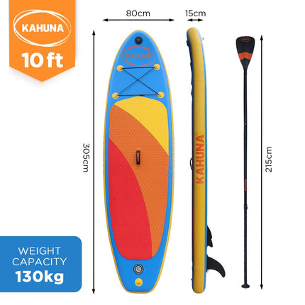 Kahuna Hana Inflatable Stand Up Paddle Board 10FT w/ iSUP Accessories.