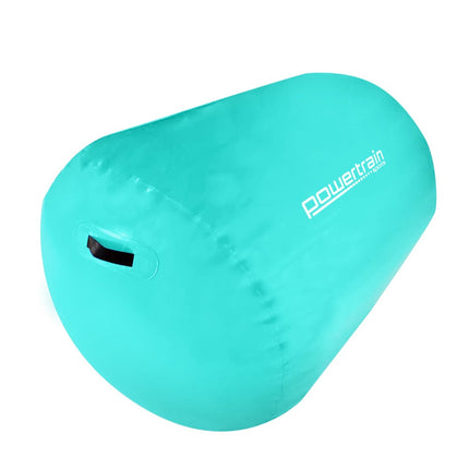 Powertrain Sports Inflatable Gymnastics Air Barrel Exercise Roller 120 x 75cm - Green.