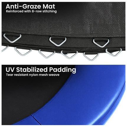 Kahuna 6ft Trampoline Replacememnt Safety Pad Cover and Spring Jumping Bounce Mat Blue.