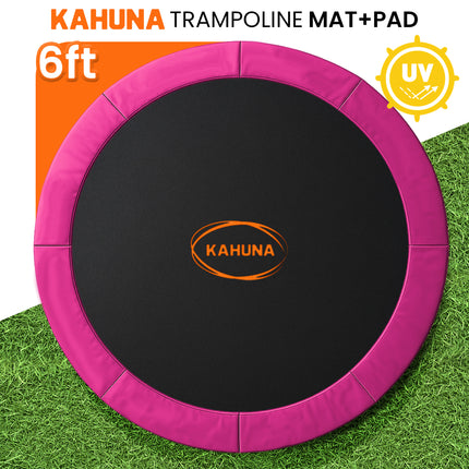 Kahuna 6ft Replacement Trampoline Safety Pad Cover and Jumping Spring Mat - Pink.