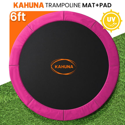 Kahuna 6ft Replacement Trampoline Safety Pad Cover and Jumping Spring Mat - Pink.