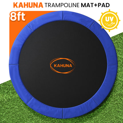 Kahuna 8ft Replacement Trampoline Safety Pad Cover and Jumping Spring Mat - Blue.