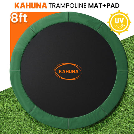 Kahuna 8ft Replacement Trampoline Safety Pad Cover and Jumping Spring Mat - Green.
