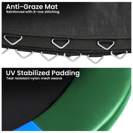 Kahuna 8ft Replacement Trampoline Safety Pad Cover and Jumping Spring Mat - Rainbow.