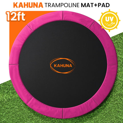 Kahuna 12ft Replacement Trampoline Safety Pad Cover and Jumping Spring Mat - Pink.