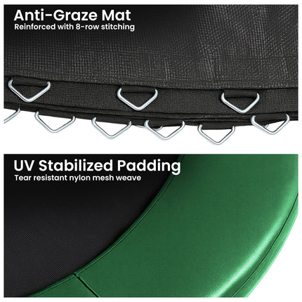 Kahuna 14ft Replacement Trampoline Safety Pad Cover and Jumping Spring Mat - Green.
