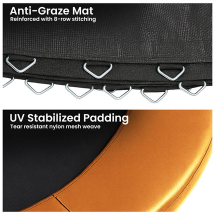Kahuna 16ft Replacement Trampoline Safety Pad Cover and Jumping Spring Mat - Orange.