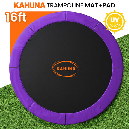 Kahuna 16ft Replacement Trampoline Safety Pad Cover and Jumping Spring Mat - Purple.