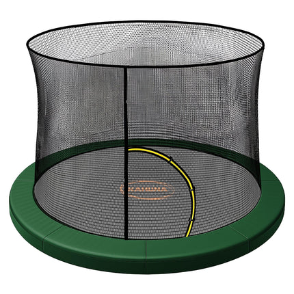 Kahuna 12ft Trampoline Pad and Net - Green.