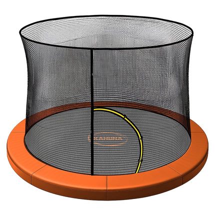 Kahuna 12ft Trampoline Pad and Net - Orange.
