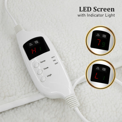 Laura Hill Electronic Fleecy Electric Blanket Heated Fitted Queen Size Bed Safety 9 Levels.