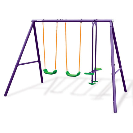 Kahuna Kids 4-Seater Swing Set Purple Green.