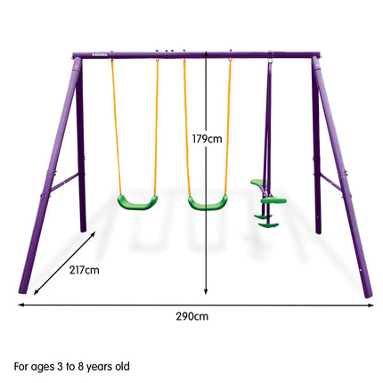 Kahuna Kids 4-Seater Swing Set Purple Green.