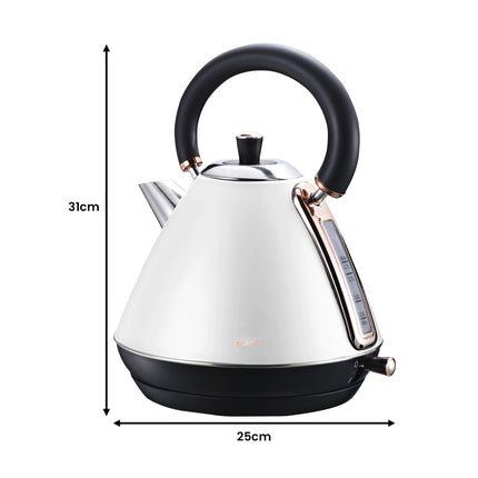 Pronti 1.7l Rose Trim Collection Kettle - White.