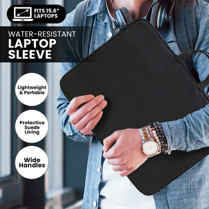 Klika 15.6” Water-Resistant Laptop Sleeve Bag.
