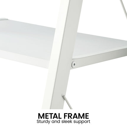 Sarantino Amelia 5-Tier Ladder Shelf in White.