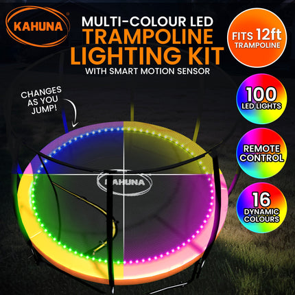 Kahuna LED Kit Suits 12ft Trampolines Multi-Colour Smart Motion Sensor Lighting with 16 colours.