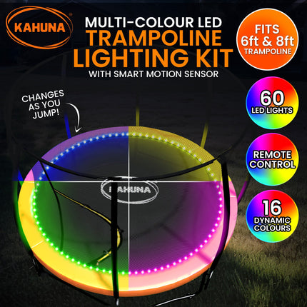 Kahuna LED Kit Suits 6ft-8ft Trampolines Multi-Colour Smart Motion Sensor Lighting with 16 colours.
