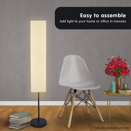 Sarantino Metal Floor Lamp with White Paper Wrinkle Shade Light Stand.