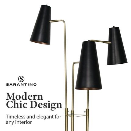 Sarantino Three Metal Shade Floor Lamp.