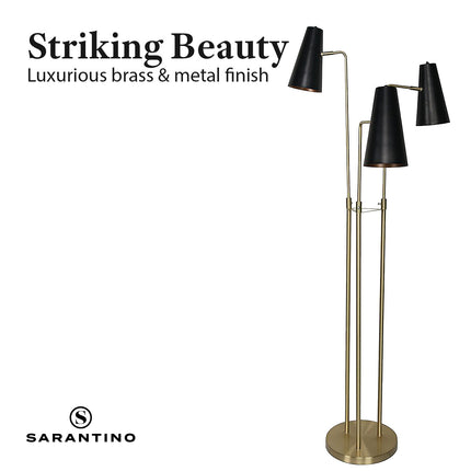 Sarantino Three Metal Shade Floor Lamp.