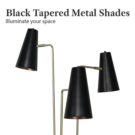 Sarantino Three Metal Shade Floor Lamp.