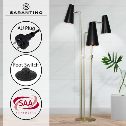 Sarantino Three Metal Shade Floor Lamp.