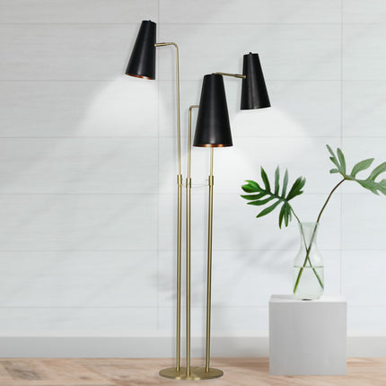 Sarantino Three Metal Shade Floor Lamp.