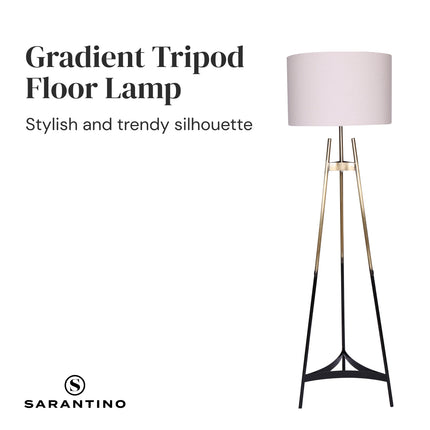 Sarantino Metal Tripod Electric Floor Lamp Gradient Finish.