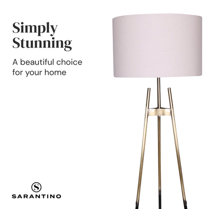 Sarantino Metal Tripod Electric Floor Lamp Gradient Finish.