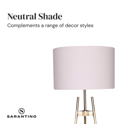 Sarantino Metal Tripod Electric Floor Lamp Gradient Finish.