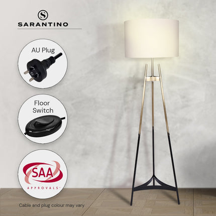Sarantino Metal Tripod Electric Floor Lamp Gradient Finish.