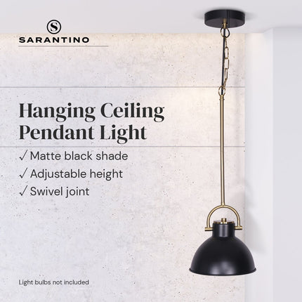 Sarantino Black and Gold Pendant Light.