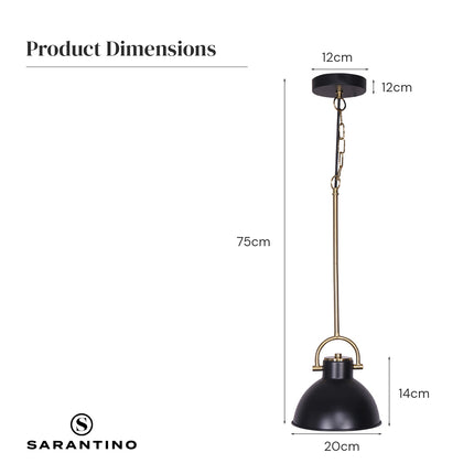 Sarantino Black and Gold Pendant Light.