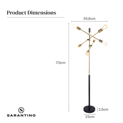 Sarantino 6-Light Metal Sputnik Floor Lamp.