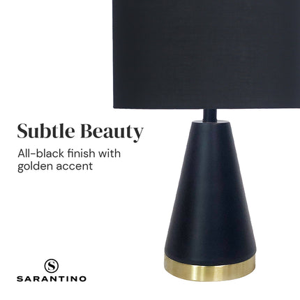 Sarantino Metal Table Lamp in Black and Gold.