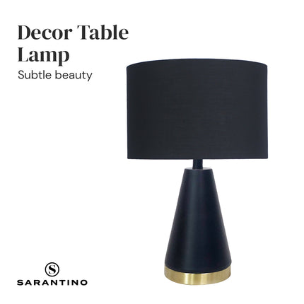 Sarantino Metal Table Lamp in Black and Gold.