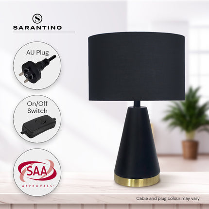 Sarantino Metal Table Lamp in Black and Gold.