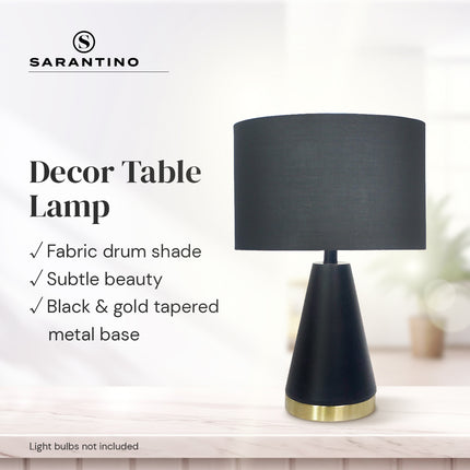 Sarantino Metal Table Lamp in Black and Gold.
