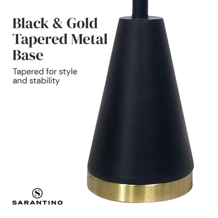 Sarantino Metal Table Lamp in Black and Gold.