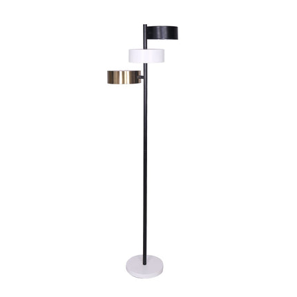 Sarantino Metal Floor Lamp with 3 Swirl Shades.