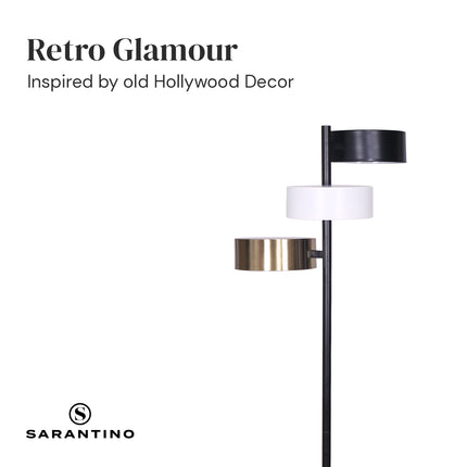 Sarantino Metal Floor Lamp with 3 Swirl Shades.