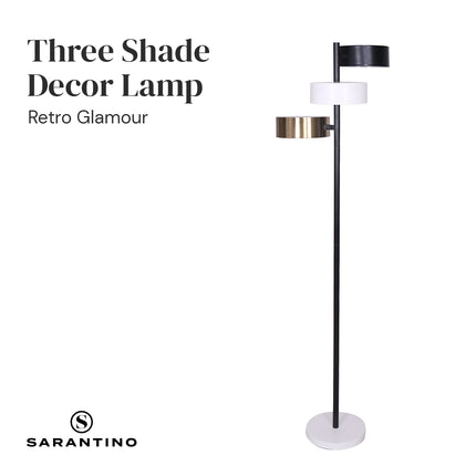 Sarantino Metal Floor Lamp with 3 Swirl Shades.
