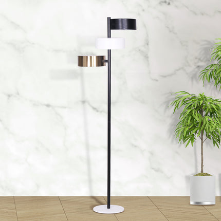 Sarantino Metal Floor Lamp with 3 Swirl Shades.
